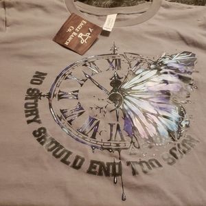 Butterfly and clock tshirt M NWT